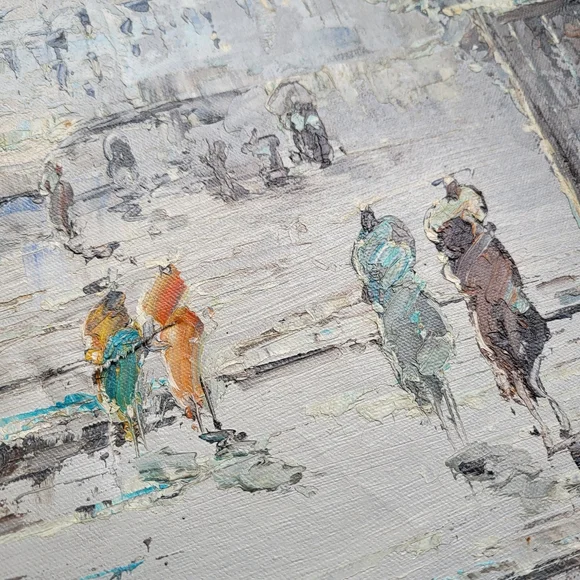 Antique vintage PARIS signed Oil on Canvas Impressionist mid-20th Century painti - Picture 4 of 16